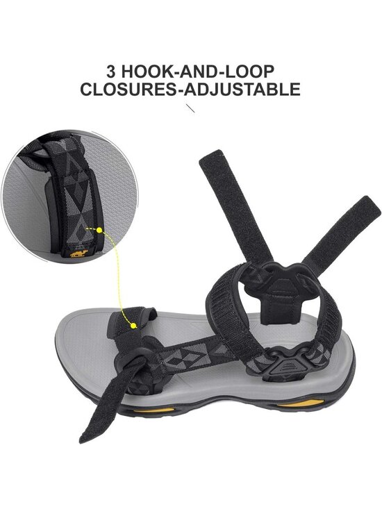 Men\'s Black Arch Support Open Toe Beach Comfortable Hiking Sandals Shoes main image 6
